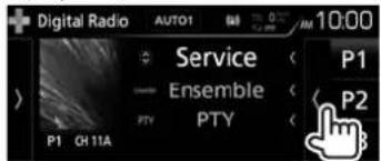 Digital Radio AUTO1 10:00 Service Ensemble PTY PTY P1 P2 P1 CH 11A