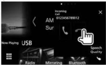 Incoming Cell 0123456789012 AM Sur Now Playing USB Radio Mirroring Bluetooth Speech Quality