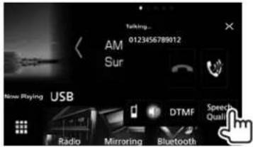 Talking... 0123456789012 AM Sur New Playing USB Radio Mirroring Bluetooth DTMF Speech Quality