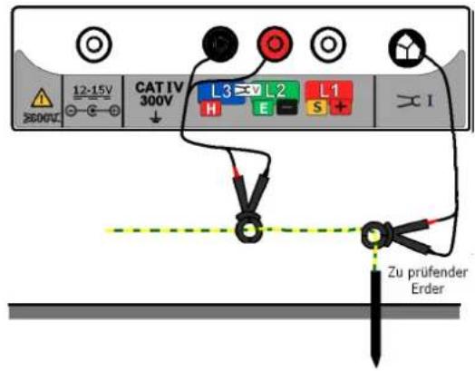 12-15V CAT IV 300V L3 L2 L1 H E S + X I Zu prüfender Erder