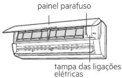 painel parafuso tampa das ligações elétricas