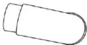 Simple line drawing of a rounded rectangular object with a narrow neck (no text or symbols)