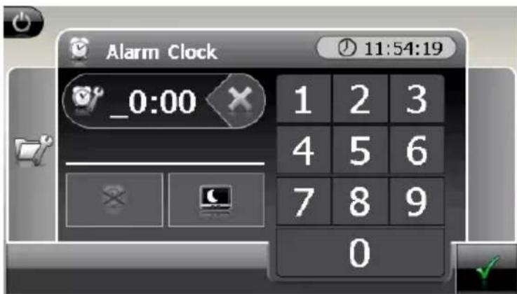 Alarm Clock 11:54:19 _0:00 1 2 3 4 5 6 7 8 9 0