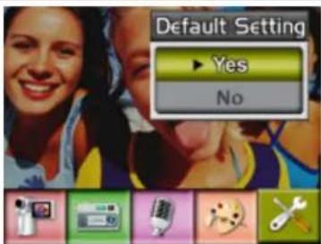 Default Setting ▶ Yes No