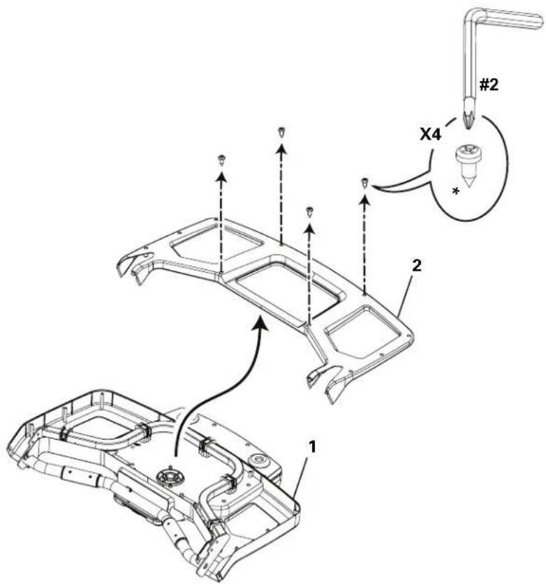 Technical diagram of a mechanical component with labeled parts and directional arrows indicating assembly or movement.