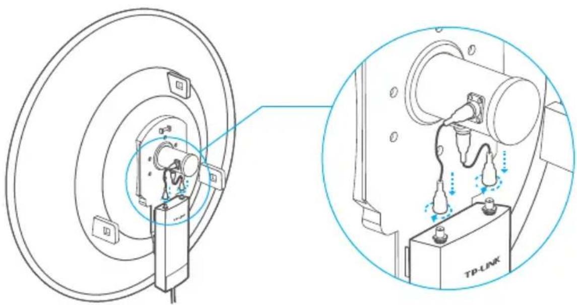 Technical diagram showing mechanical assembly with labeled components and a magnified view of a TP-UNK device.