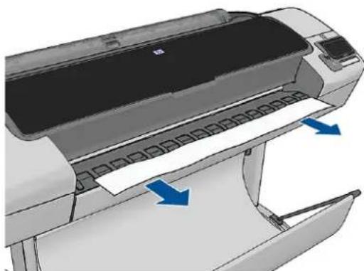 HP DesignJet Z5600PS - Ein abgeschnittener Streifen im Ausgabefach verursacht Staus - 1