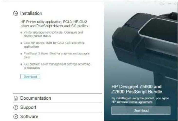 HP DesignJet Z5600PS - Bonjour oder TCP/IP-Verbindung - 1