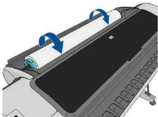 HP DesignJet Z2600PS - Laden einer Rolle in den Drucker - 7