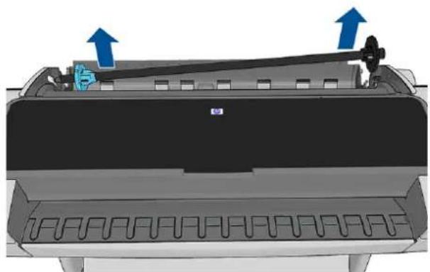 HP DesignJet Z2600PS - Aufbringen einer Rolle auf die Spindel - 2