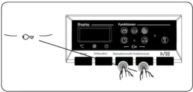 Display Funktionen Schlaudern Startzeitvorsahl Kütterschutz D/00