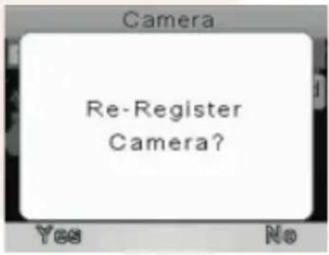 Camera Re-Register Camera? Yes No