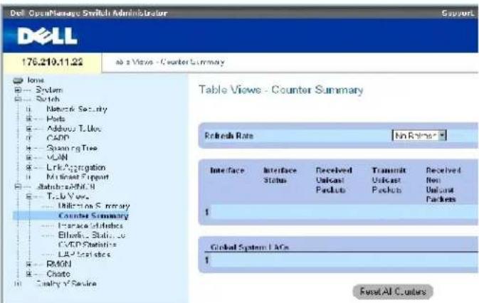 DELL PowerConnect 3424P - Anzeigen der Zählerübersicht - 1
