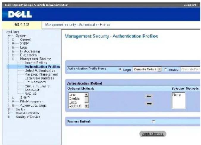 DELL PowerConnect 3424P - Abbildung 6-42. Authentication Profiles (Authentifizierungsprofile) - 1