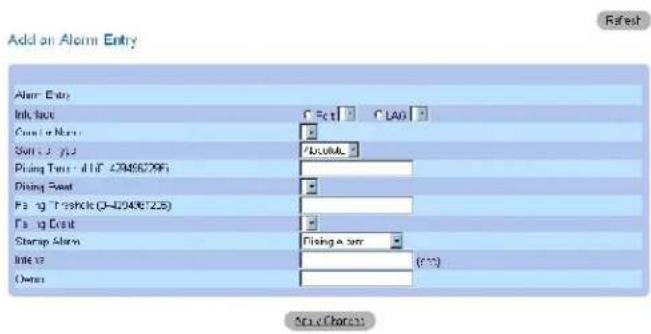 DELL PowerConnect 3424P - Abbildung 8-13. Seite Add an Alarm Entry Page (Alarmeintrag hinzufügen) - 1