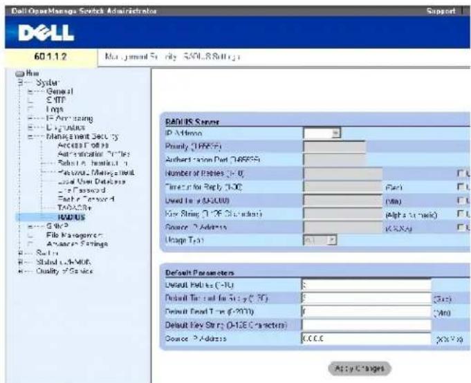 DELL PowerConnect 3424P - Konfigurieren von RADIUS-Einstellungen - 1