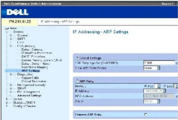 DELL PowerConnect 3424P - Definieren von ARP-Einstellungen - 1