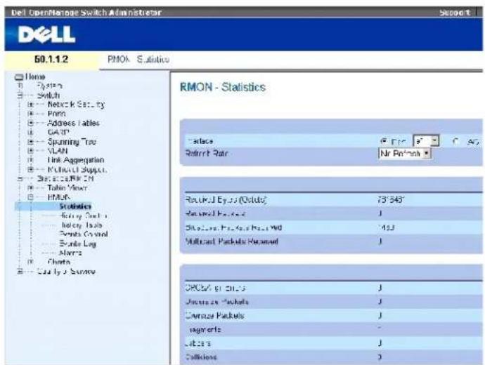 DELL PowerConnect 3424P - Anzeigen der RMON-Statistikgruppe - 1