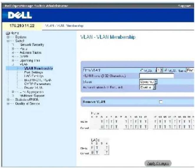 DELL PowerConnect 3424P - Definieren der VLAN-Mitgliedschaft - 1