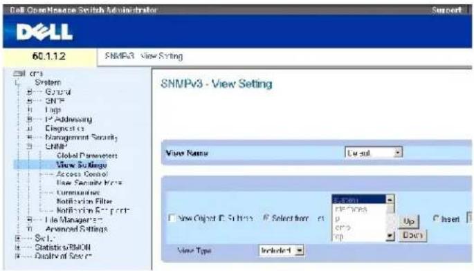 DELL PowerConnect 3424P - Definieren von Einstellungen für SNMP-Ansichten - 1