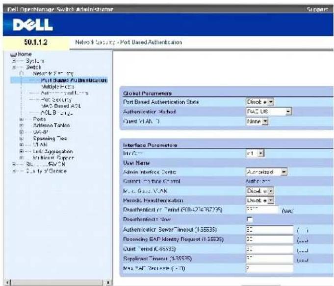 DELL PowerConnect 3424P - Konfigurieren der portbasierten Authentifizierung - 1