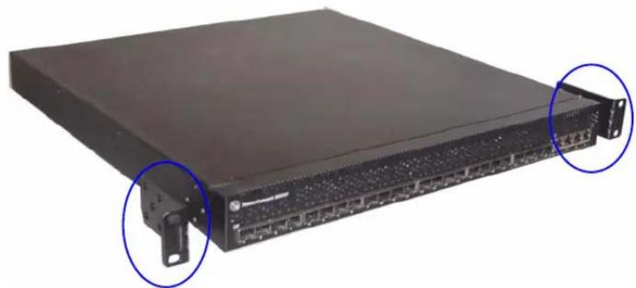 DELL PowerConnect 8024F - 그림 1. 브래킷 장착 - 1