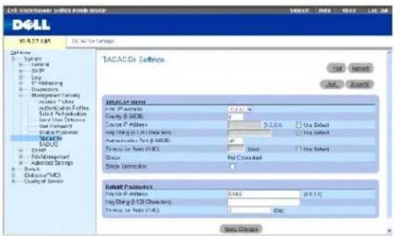 DELL PowerConnect 5324 - Definition der TACACS+-Einstellungen - 1