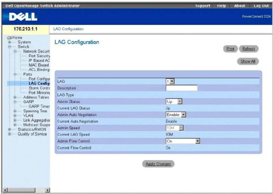 DELL PowerConnect 3348 - Definieren von LAG-Parametern - 2