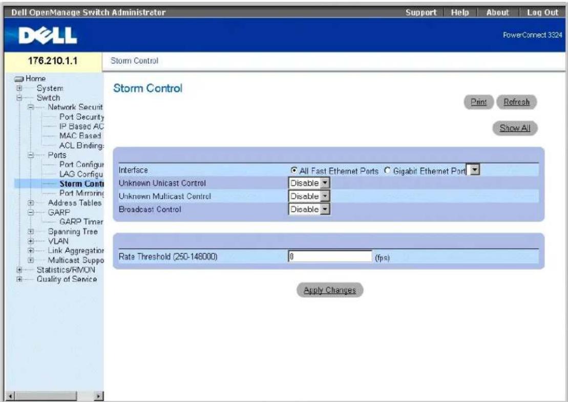 DELL PowerConnect 3348 - Aktivieren der Storm-Kontrolle - 1