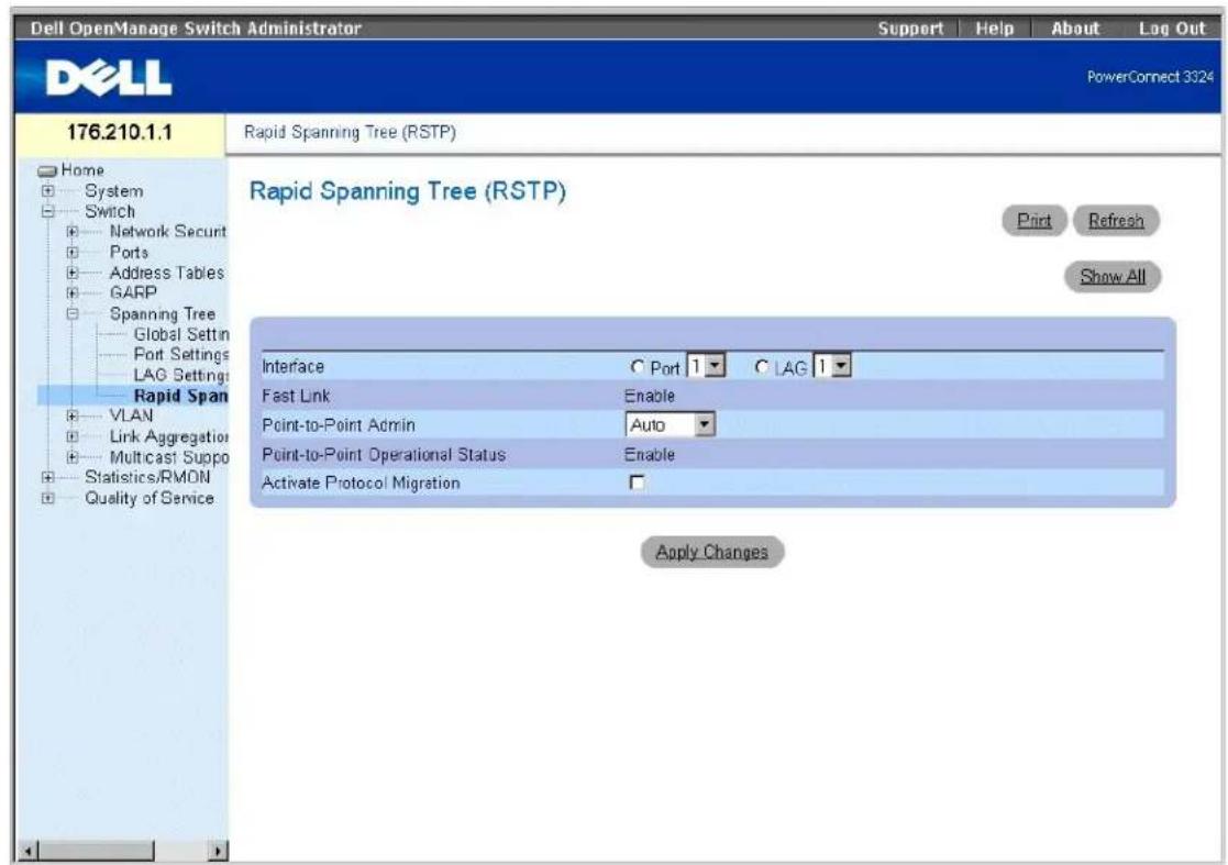 DELL PowerConnect 3348 - Konfigurieren von Rapid Spanning Tree - 1