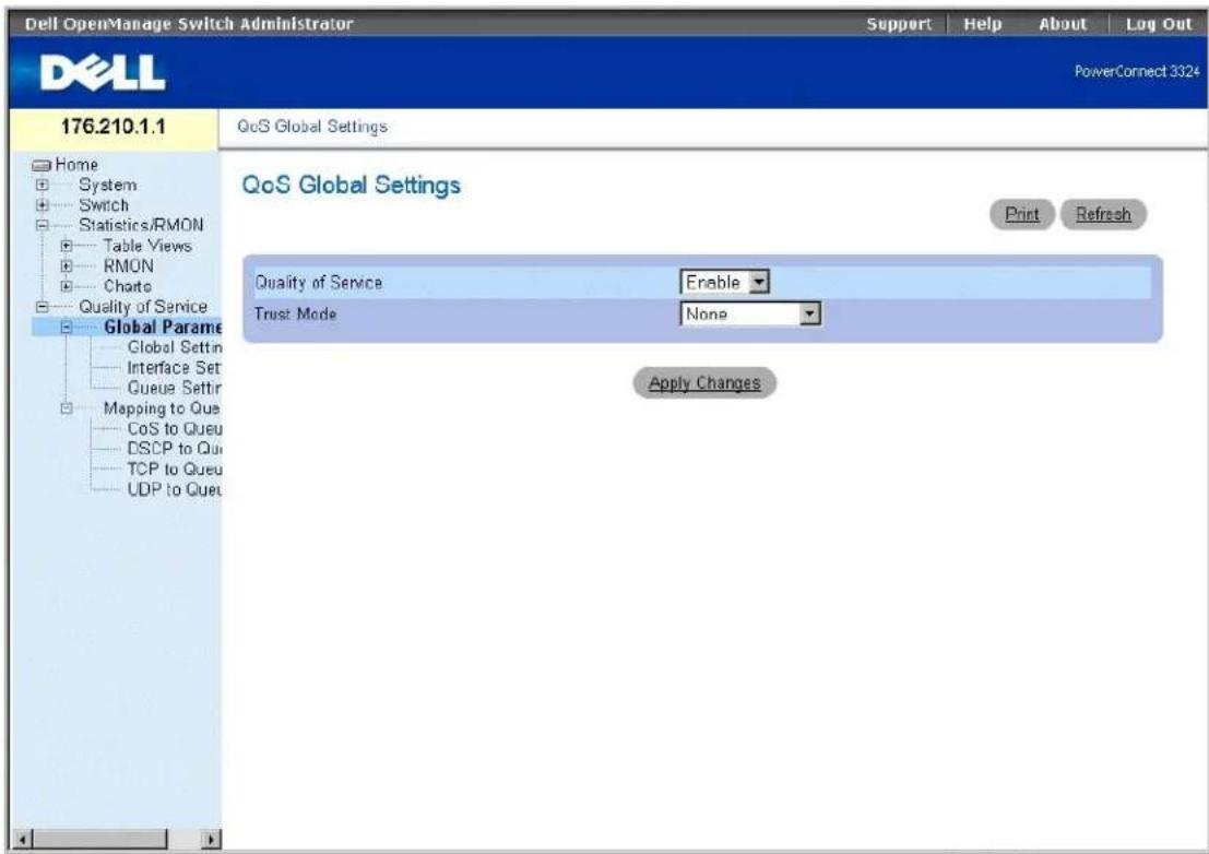 DELL PowerConnect 3348 - Konfigurieren globaler QoS-Einstellungen - 1