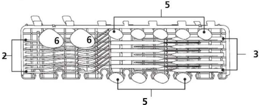 Technical diagram of a multi-chamber electrical or mechanical device with numbered components and internal structure annotations.