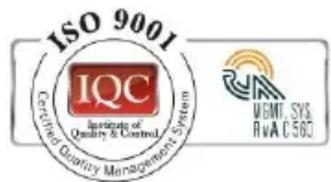 ISO 9001 ICC Institute of Quality & Control MGMT, SYS, RvAC 560