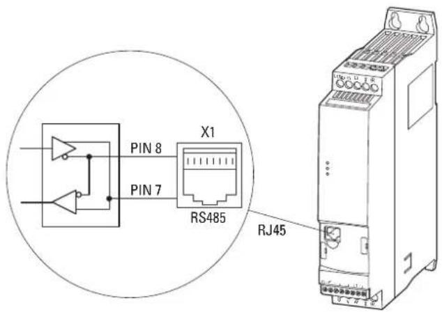 PIN 8 PIN 7 X1 RS485 RJ45