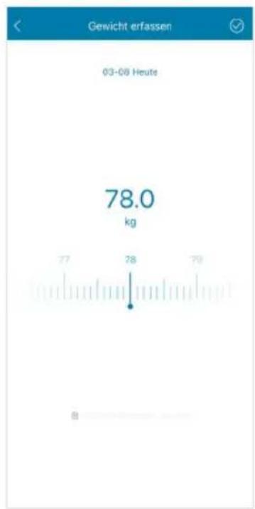 Gewicht erfassen 03-08 Heute 78.0 kg