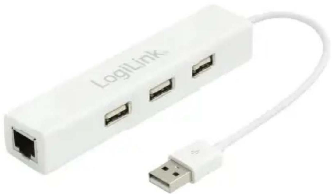 LOGILINK UA0174 - Fast Ethernet Adapter mit 3-Port-Hub - 1