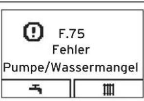 F.75 Fehler Pumpe/Wassermangel