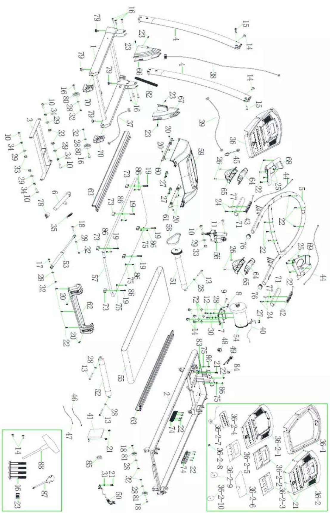Technical diagram of a mechanical assembly with numbered components and dimension annotations