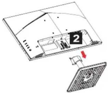 Diagram showing a device with labeled parts and a red arrow indicating a component or connection point.