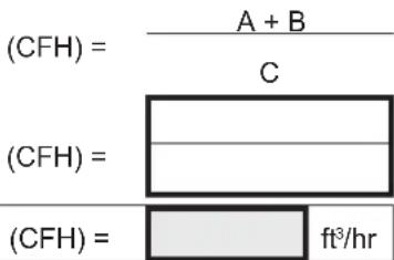 (CFH) = \n\nA + B\nC\n(CFH) = \n\n(\n\n)\n(\n)(CFH) = \n\n\ng ft^3/hr