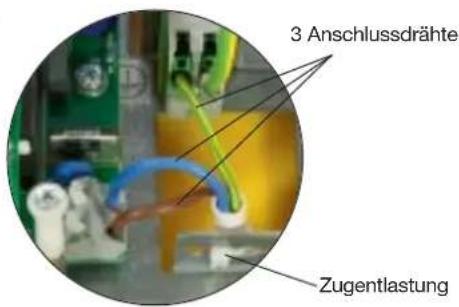 3 Anschlussdrähte Zugentlastung