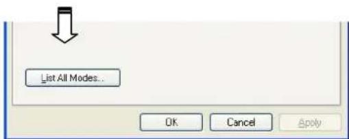 List All Modes... OK Cancel Apply