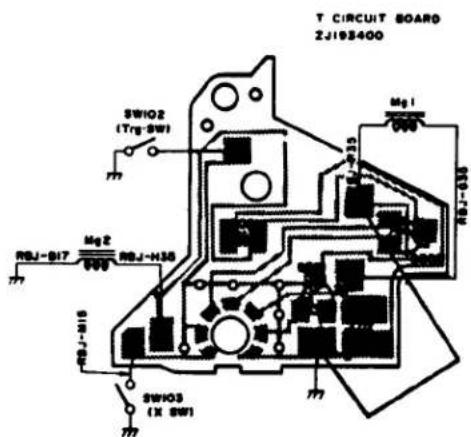 T CIRCUIT BOARD ZJ193400 SWIO2 (Trg-SW) Mg1 RBJ-B17 Mq2 RBJ-H35 RBJ-B16 SWIO3 (X SW1)
