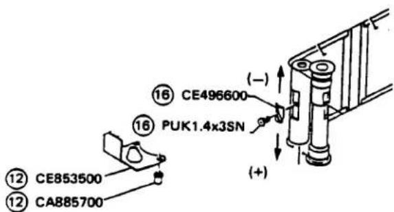 ⑯ CE496600 ⑯ PUK1.4x3SN ⑫ CE853500 ⑫ CA885700 (-) (+)