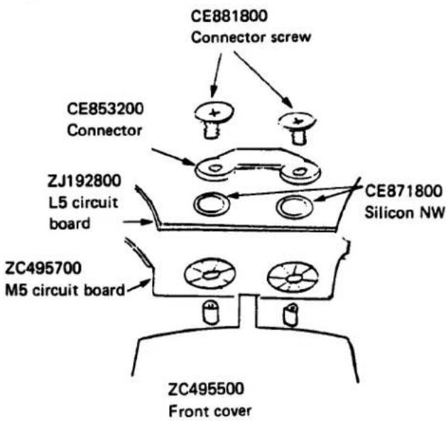 CE881800 Connector screw CE853200 Connector ZJ192800 L5 circuit board CE871800 Silicon NW ZC495700 M5 circuit board ZC495500 Front cover