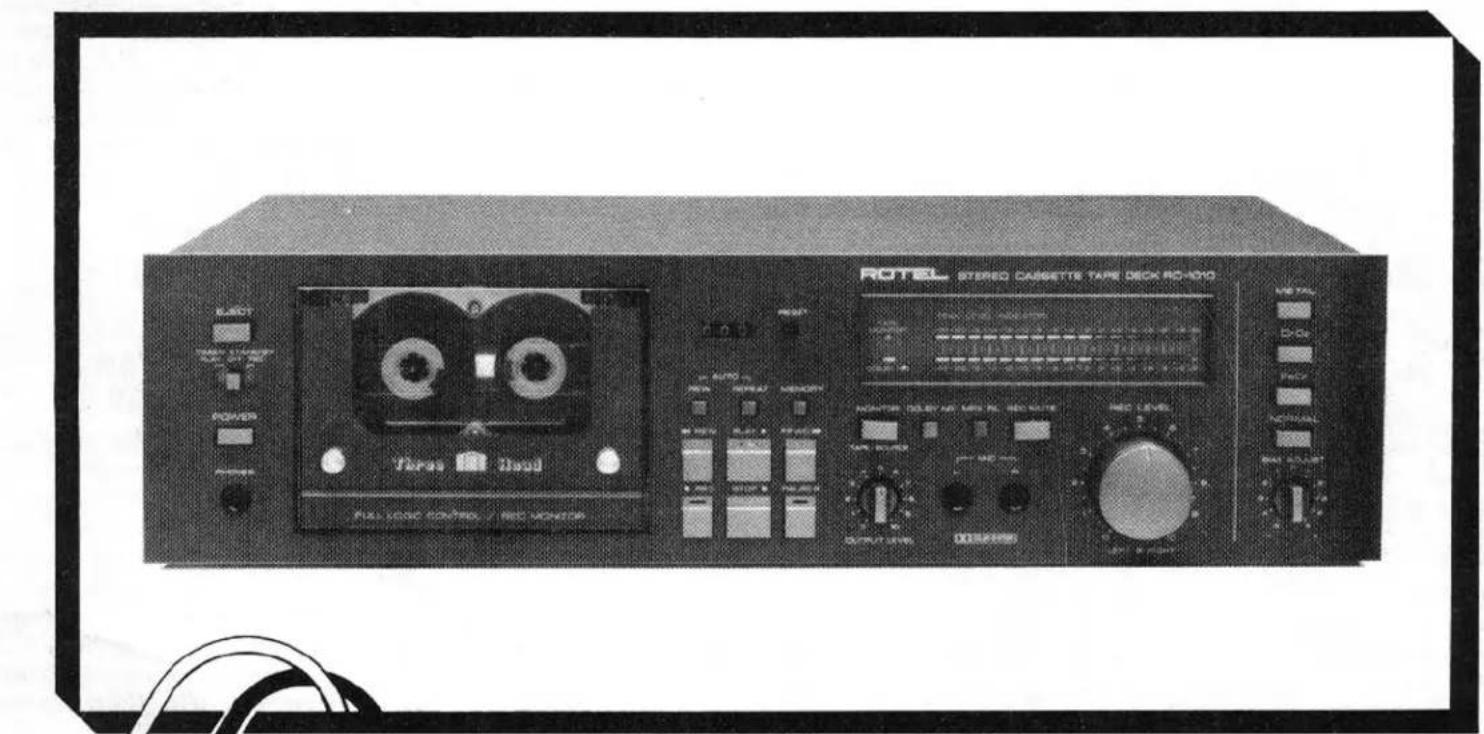 ROTEL STEREO CASSETTE TAPE DECK-DC0000 RUTEL Stereo Cassette Tape Deck-DC0000 FULL LENSIC CONTROL / REC MONITOR METHAL D-Cu FAC NOMATO SUEVAO MELLO RIO SUITE REC LEVEL OUTPUT RING 100MHz