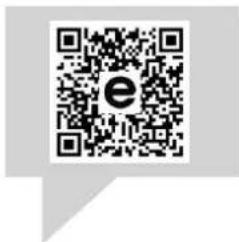 QR code with central 'e' logo, likely linking to a digital resource or website