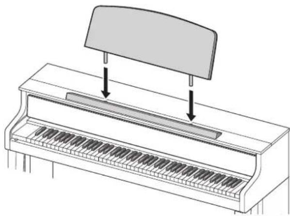 CASIO Celviano GP-510 - Anbringen des Notenhalters und Kopfhörerhakens - 1