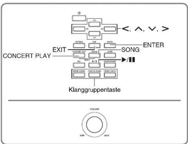 CASIO Celviano GP-510 - Wiedergabelautstärke von Konzertspiel-Songdaten einstellen - 1