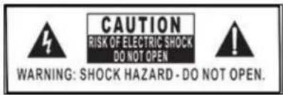 CAUTION RISK OF ELECTRIC SHOCK DO NOT OPEN WARNING: SHOCK HAZARD - DO NOT OPEN.